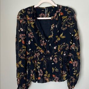 NWOT Anthropologie Somerset Long Sleeve Floral Blouse